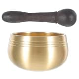 SEWCHICS Mini Meditation Singing Bowl 1.97' Brass Sound Bowl with Wooden Striker Portable Lightweight for Yoga Altar and Prayer Use