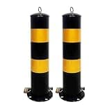 YHdtUO Removable Safety Bollard with Embedment Sleeve and Padlock for Warehouse Protection,2pcs-yellow-500mm/19.7in,2pcs-yellow-500mm/19.7in