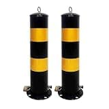 YHdtUO Removable Safety Bollard with Embedment Sleeve and Padlock for Warehouse Protection,2pcs-yellow-500mm/19.7in,2pcs-yellow-500mm/19.7in