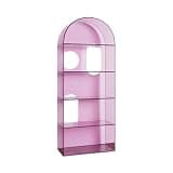 CFGH6FDF Creative 5-Tier Acrylic Floor-Standing Arched Bookshelf Living Room Open Display Unit Freestanding Book Shelf