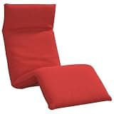 IBUQDDV Folding Sun Lounger with 5 Reclining Positions, Red Oxford Fabric Floor Recliner for Patio Beach, Manual Adjustable Backrest and Footrest, 68.9x21.3x3.3 Inch
