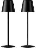 Kakanuo Cordless Table Lamp Rechargeable Black - KK 2 Pack 5000mAH Battery Operated Lamp for Counter, 3 Color Stepless Dimming Wireless Lamp for Dining Kitchen, Outdoor Patio, Touch Control