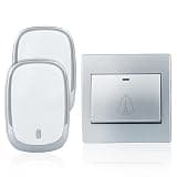 ONMYJFD Doorbell Waterproof Battery Button Remote LED Light Receiver Home Cordless Bell 36 Chimes 4 Volume