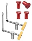 TANYO Bench Dog Clamp, 3/4'' Dog Hole Clamps for Woodworking, 19mm Adjustable Stainless Steel Bench Dogs with 2 Ratchet Wrenches, Table Clamps for Woodworking Tools 2 Pcs