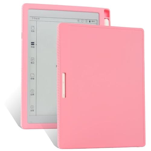 INSOLKIDON Compatible with Boox Nova Air 2 7.8 INCH Tablet Case, Full Coverage Ultra Slim Silicone Shockproof Lightweight Cover Case (Pink)