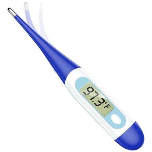 Basal Thermometer for Adults with 10 Seconds Fast Reading, Digital Thermometer (Dark Blue+Blue White)
