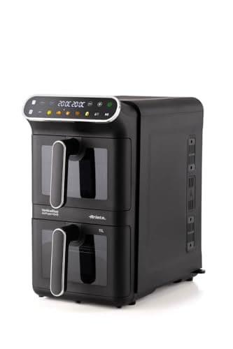 Ariete 4640/00 Air Fryer Vertical Duo Vertical Double Air Fryer, 2460W, 11L, Two Drums, Sync and Dual, 6 Programs, Grill Function, Up to 200°C