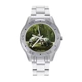 NTVOWPZO Three-Hand Analog Stainless Steel Watches for Men Easy Reader