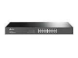 TP-Link TL-SG1016 | 16 Port Gigabit Ethernet Switch | Plug & Play | Sturdy Metal, Shielded Ports, Rackmount, Fanless, Black | 3 Year Manufacturer Warranty | Unmanaged