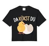 Da Kükst Du I Funny Easter Eggs Children Chicken Chick Comfort Colors Crop Top