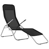 POUFGDR 2 Pack Folding Sun Loungers with Adjustable Backrest, Textilene Fabric Beach Chairs, Powder-Coated Steel Frame, Comfortable Outdoor Lounge Chairs for Garden