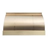 Barrel Shaped Brass Range Hood Wall Mount 54'' W, 42'' H, 21'' D, CT Copper Tailor Custom Handmade Metal Kitchen Vent Hood, With 4-Speed Exhaust Fan & LED Light,BSRH-8-2T