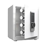 fireproof safe Biometric Fingerprint Security Safe Box Digital Safe with Dual Alarm System Removable Shelf for Home Office(White)