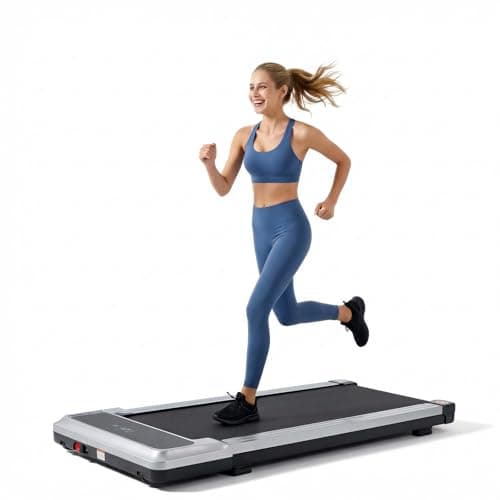KMFurnila Walking Pad Treadmill for Home, Under Desk Treadmill for Small Space, Portable Design for Home Office Workouts, LED Display with Remote Control, Low Noise