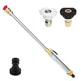 High Pressure Washer - Pressure Washer, Adjustable Cleaning Tool, Power Cleaning Lance, Quick Connector Spray Attachment, Water, Three Nozzle Washing Accessory, Extended Reach