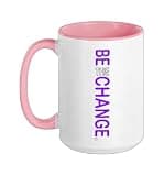 Purple Color Be The Change Purple Graphic Ceramic Mug, Pink/White, 15oz