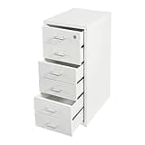 Eypkaol Vertical File Cabinet, 6 Drawer Rolling File Cabinet Mobile, Cold-Rolled Steel Storage Organizer with Wheels, Anti-Fall Drawers, 22 Lbs Per Tier, for Home Office, Study, Craft Room (White)
