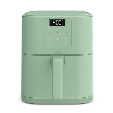 bella 6 Qt Slim Air Fryer, Fits-anywhere™ Kitchenware, EverGood™ Ceramic Nonstick Coating, Adjustable Temperature, 6 Preset Cooking Options, 60 Min Auto Shutoff w Audible Tone, 5lb Capacity, Seaglass