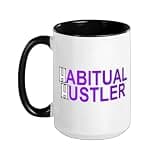 Purple Habitual Hustler Purple Graphic Ceramic Mug, Black/White, 15oz