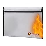 Tangxi Fireproof Document Bag (6400), 15x11 Inch, 12-Layer Heat Insulated, Fire and Water Resistants Portable Bag with Zipper for Money or Document Storage