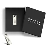 Kacenray Personalized Metal Flash Drive, Custom Logo Engraved USB Thumb Drive for Corporate Executive Gifts, Creative Studios, Client Handovers, with Optional Custom Packaging (100,64 GB)