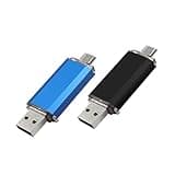 2-Pack 128GB USB C Flash Drive Dual Type C + USB A Memory Stick Jump Drive 2-in-1 Thumb Drive for Storage and Backup (128GB*2 Black&Blue)