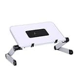 1pc Adjustable Folding Laptop Desk Portable for Bed Table Notebook Stand(White)