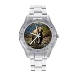 NTVOWPZO Three-Hand Analog Stainless Steel Watches for Men Easy Reader