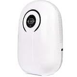 White Dehumidifier for Home with LCD Display 37oz(1100ml) Small Ultra Quiet Portable Dehumidifier with Auto Shut-off,Up to 430 Sq.ft for Basements Bedroom Bathroom Garage Wardrobe RV