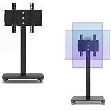 LIUZQWAED 360 Degree Rotating Frame Floor Stand - Mobile TV Stand with Wheels, Horizontal and Vertical Screen Fixed, Movable TV Mount Floor Shelf, for 32-65 Inch LED Flat Screens