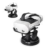 AMVR VR Headset Stand Holder Compatible with Quest 3s/Quest 3/Vision Pro/Quest 2/Pico 4/for PSVR 2 - Universal VR Headset Display Dock, Stable Bracket Storage Round Base, Mount Install Easy
