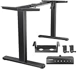 HUANUO Standing Desk Frame with 220lbs Powerful Brushless Motor, Thick T-Shaped Adjustable Desk Legs Made of Automotive-Grade Steel, for Max 75″ x 35″ Desktop, for Home Office, Black Frame Only
