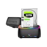 Dual Bay Hard Drive Duplicator/Cloner USB 3.0 to SATA I/II/III Docking Station, External HDD/SSD Dock with USB Hub & SD/TF Card Reader for 2.5/3.5 Inch Drives, 20+TB Support