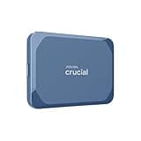 Crucial X10 6TB Portable SSD, Up to 2,100MB/s, USB 3.2 USB-C, External Solid State Drive, Compatible with Windows, Mac & Android, Durable Storage for Games, Photos & Files, Blue - CT6000X10SSD9-02