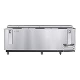 Pemberly Row 95" Commercial Bottle Cooler, Steel Finish, Built-in Bottle Opener, Freestanding 30 cu. ft. Capacity, 3-Door Design, 5 Shelves, Automatic Defrost, Digital Temperature Control, Ideal for