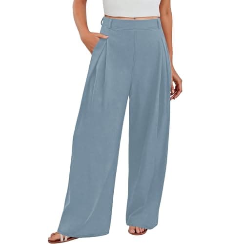 WWPPAION Sweatpants Women Wide Leg Long Fall Elastic High Waisted Knit Casual Lounge Palazzo Pant Trousers with Pockets