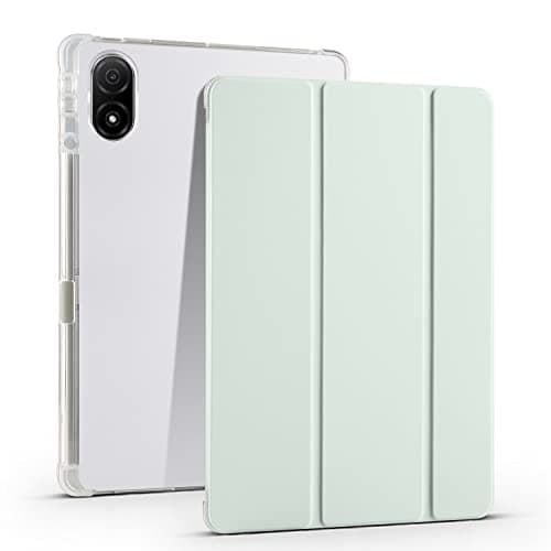 for Honor Pad V8 Pro Case 12.1-Inch 2022 Slim Lightweight Protective Smart Cover Shockproof with Clear Back Shell w/Pencil Holder, Auto Wake/Sleep(Light Green)