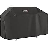 Weber Premium Outdoor Grill Cover – Water‑Resistant, Durable Black Grill Cover Designed for Genesis 400 Series 4‑Burner Gas Grills with Secure Fastening Straps - Grill Accessories