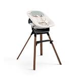 Stokke Clikk High Chair, Black/Warm Brown with Newborn Set, Cloud Grey