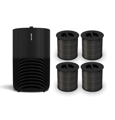 PuroAir 130i HEPA Air Purifiers and 4 HEPA Air Filters - Covers Up To 600 Sq Ft - Filters Up To 99.9% of Pollutants, Smoke, Pollen, Dust - Quiet HEPA Air Filter - Air Purifiers for Bedroom