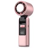 Foldable Handheld Cooling Fan 100 Wind Speeds Handheld Portable Turbo Fan 4000mAh Battery W/Digital Display for Beach Vacation Cooking Office Travel Camping (Pink)