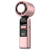 Foldable Handheld Cooling Fan 100 Wind Speeds Handheld Portable Turbo Fan 4000mAh Battery W/Digital Display for Beach Vacation Cooking Office Travel Camping (Pink)