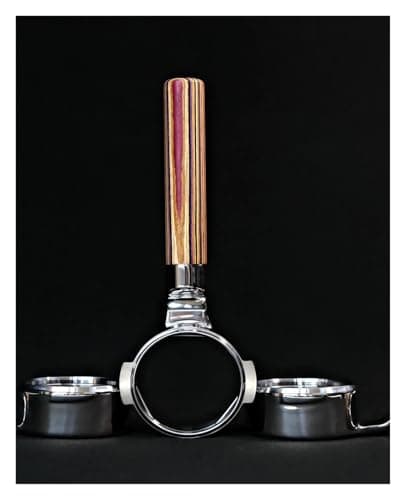 NWJGHYIJH 58mm Bottomless Portafilter | Rainbow Skateboard Wood Handle | 316 Stainless Steel | Espresso Coffee Machine Accessory