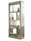 ARTIZANSTORE Aviator Industrial Aluminum Bookshelf - Hand-Riveted Metal Display Cabinet - Art Deco Wing-Inspired Tall Shelving Unit - Luxury Office Decor