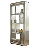 ARTIZANSTORE Aviator Industrial Aluminum Bookshelf - Hand-Riveted Metal Display Cabinet - Art Deco Wing-Inspired Tall Shelving Unit - Luxury Office Decor