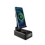 OakSky Portable Bluetooth Speaker with Wireless Charger,5 in 1 Digital Alarm Clock with Foldable Phone Stand,Birthday Gifts for Men/Women/Mom/Dad/Girls/Boys