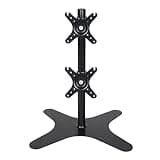 TV Stand Dual Screen TV Stand Mount, Tilt, Swivel Table Top TV Stand with Rotate Around 45°, Height Adjustable