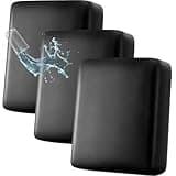 WUSOUPU PU Leather Individual Couch Cushion Covers Waterproof Wear-Resistant Sofa Seat Slipcovers for Living Room, Pet Friendly Stretch Couch Cushion Covers for Sectional Sofa(3 Pcs, Black)