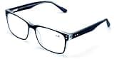 V.W.E. Men Premium Rectangle Stainless Steel Reading Glasses - Wide Fitment Metal Reader (Dark Blue, 2.00)