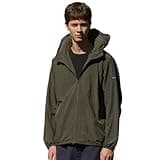 Pillowdy Packable Travel Windbreaker – Built-In Inflatable Neck Pillow, Unisex Light & Water-Resistant Jacket for Outdoor Activity (KHAKI, XXX-Large)